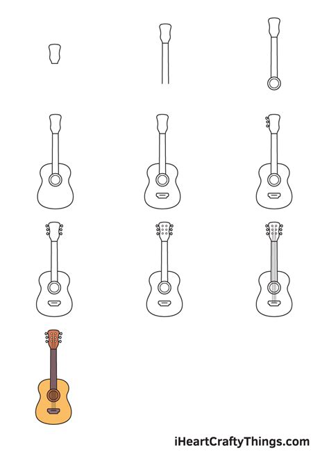 Guitar Drawing — How To Draw A Guitar Step By Step