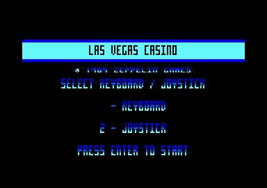 Screenshot of Las Vegas Casino (Amstrad CPC, 1989) - MobyGames