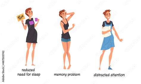 Set of bipolar disorder symptoms. Reduced need for sleep, memory ...