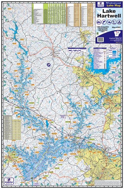 Lake Hartwell Fishing Map #302 – Keith Map Service, Inc.