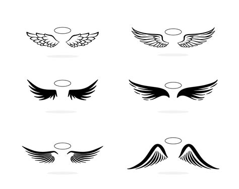 Black and White Angel Wings Collection 10399210 Vector Art at Vecteezy