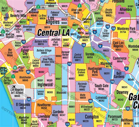 Printable Los Angeles Zip Code Map