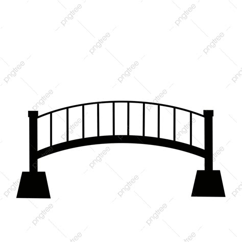 Bridge Silhouette Vector PNG, Simple Black Bridge, Bridge, Black, Architecture PNG Image For ...