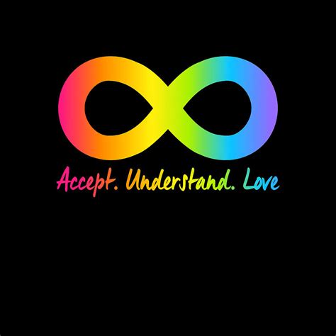 Autism Accept Understand Love Infinity Symbol Mutli-Colored Digital Art by Drew Bogan