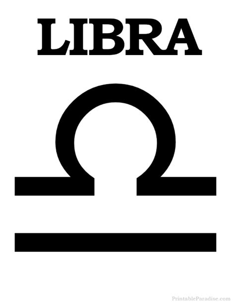 Printable Libra Zodiac Sign - Print Libra Symbol