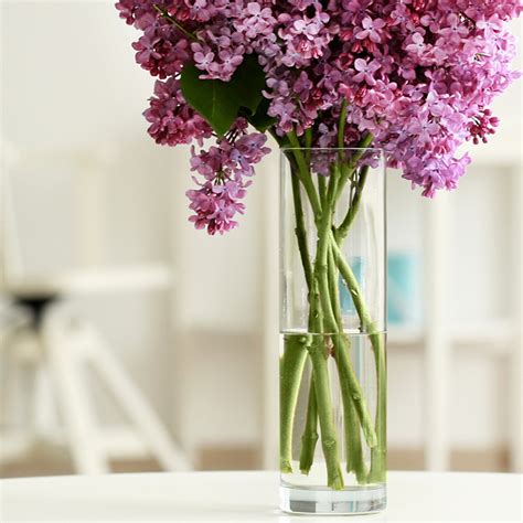 Tall Glass Vase With Flowers