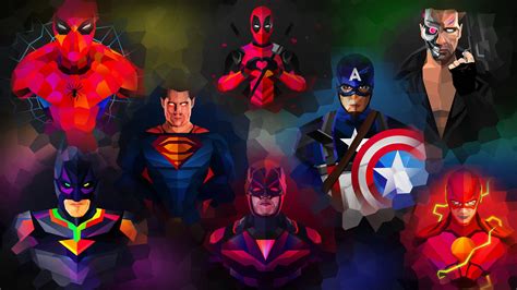 Download Quilted-patterned superhero art Wallpaper | Wallpapers.com