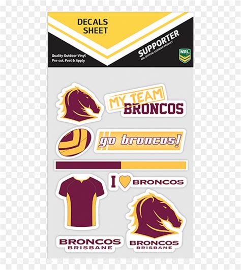 Download Brisbane Broncos Nrl Mixed Logo Car Decals - Brisbane Broncos Sticker Clipart Png ...