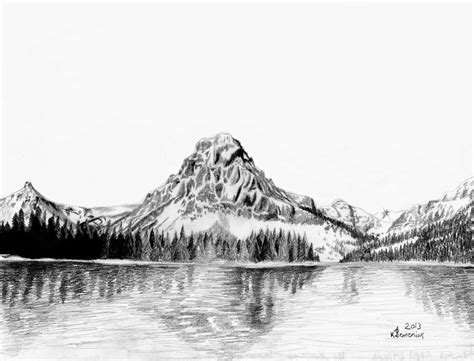 Mountain Pencil Sketch at PaintingValley.com | Explore collection of Mountain Pencil Sketch