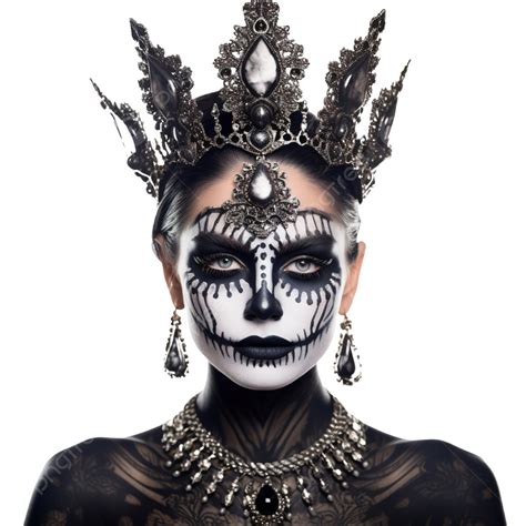 Dark Queen With A Day Of The Dead Makeup For Halloween Party And Trick Or Treat, Halloween ...