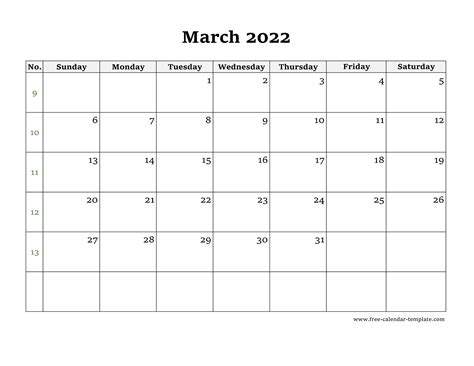 March 2022 Calendar Printable With Holidays