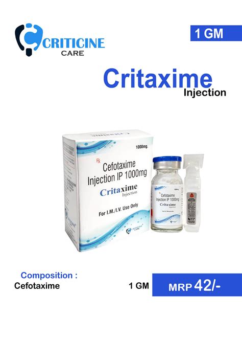 Cefotaxime Injection IP 1000mg Manufacturer | Supplier And PCD Franchise