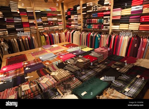 Scotland, Edinburgh, Shop Display in the Tartan Weaving Mill Stock Photo - Alamy