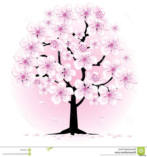 Japanese Cherry Blossom Tree Drawing Easy - Sakura Painting . Cherry ...