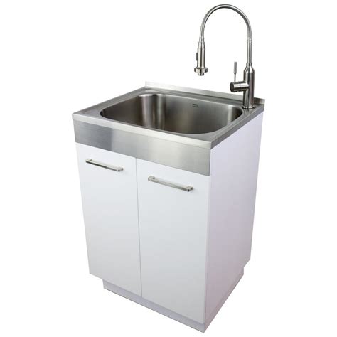 Transolid 24 in. x 20 in. x 34.6 in. Stainless Steel Laundry/Utility ...