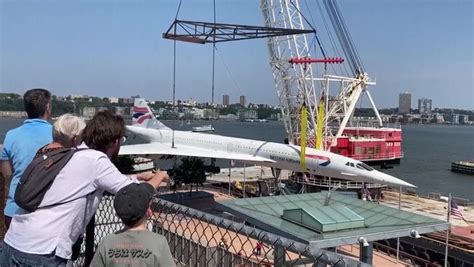 Concorde supersonic jet takes barge ride to Brooklyn for facelift