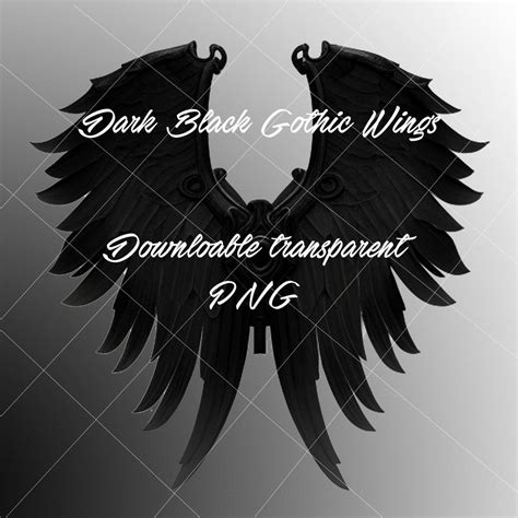 Black Dark Gothic Wings transparent .PNG Stock by MysticalStock on ...