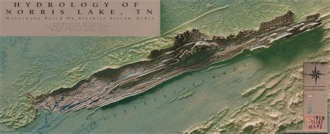 Norris Lake Map Art - Shaded Relief Digital Art by Houseboat Kings | Fine Art America