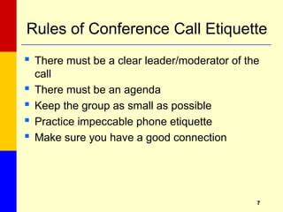 Conference call etiquette | PPT