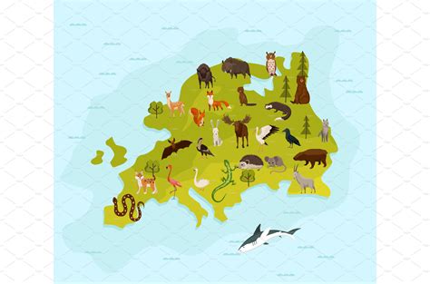 Animal map of europe. Nature – MasterBundles