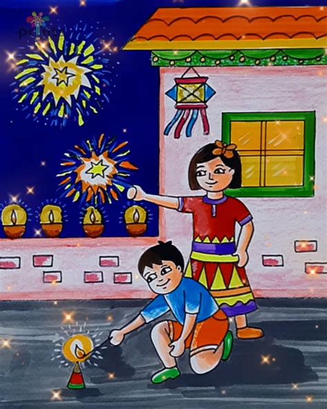 Diwali Drawing Ideas | oil pastel, art, Sharpie | Diwali Drawing Ideas ...