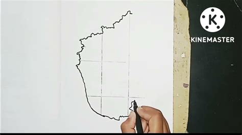 Drawing Of Karnataka Map Easy trick - YouTube