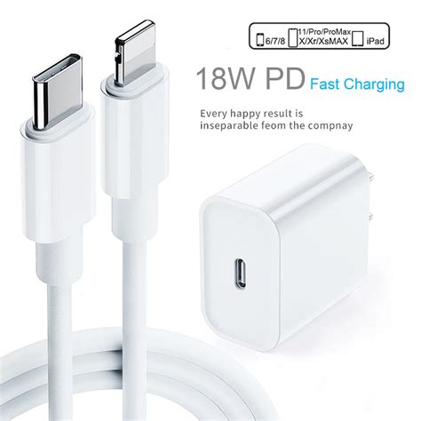 PD Fast Charging 18W 9V/2A USB C Type C to Lightning Cable Charger ...