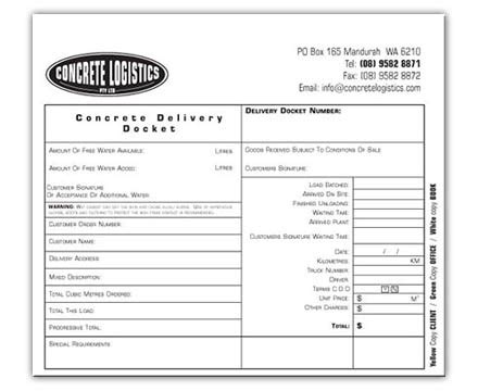 Triplicate Delivery Docket - Swan Advertising