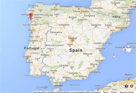 Vigo on Map of Spain