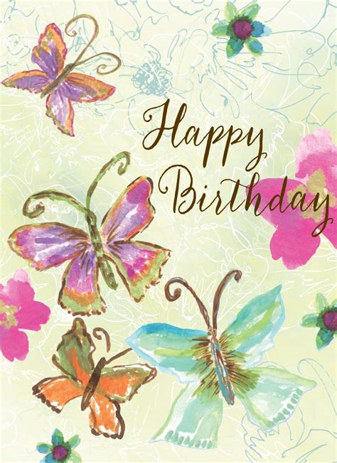 Four Butterfly Birthday Card | Happy birthday cards, Birthday cards for ...