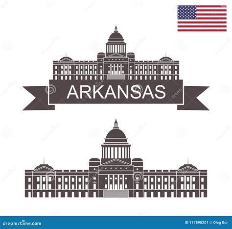 State of Arkansas. Arkansas State Capitol Building Stock Vector ...