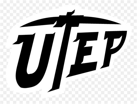 Utep Miners Logo Black And White Utep, Text, Label, Cross HD PNG ...