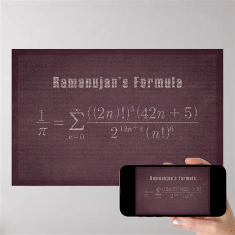 Ramanujan's Pi Formula - Math Poster | Zazzle