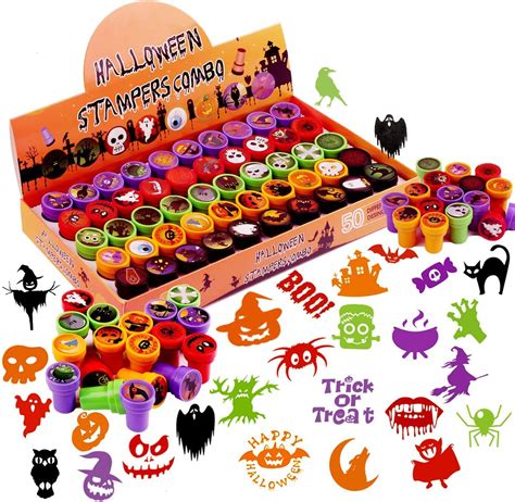 Amazon.com: VEYLIN Halloween Self-Ink Stamps, Halloween Trick or Treat ...