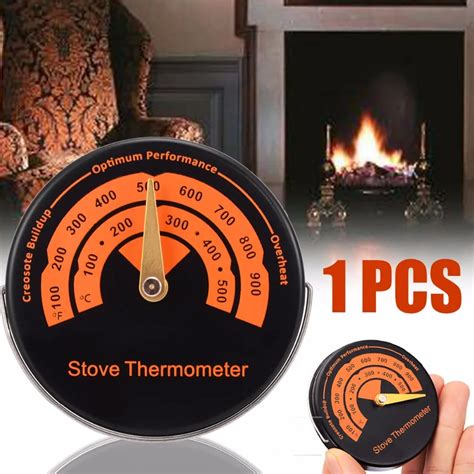 Mayitr Stove Flue Pipe Thermometer Temperature Gauge For Wood Burning ...