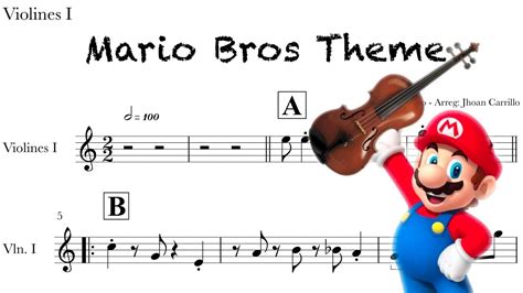 Super Mario Bros Theme Song Violin Sheet Music Piano Sheet Music Notes ...