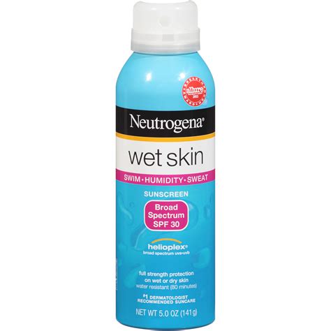 Neutrogena Wet Skin Sunblock Spray, Swim, Humidity, Sweat, SPF 30, 5 oz ...