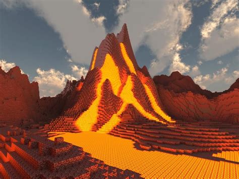 nether volcano | Minecraft, Minecraft blueprints, Minecraft architecture