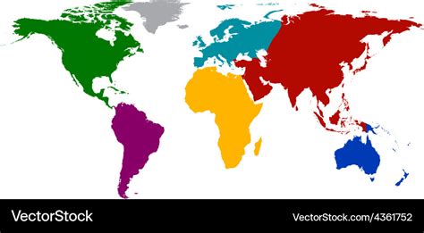 Continents Map Color