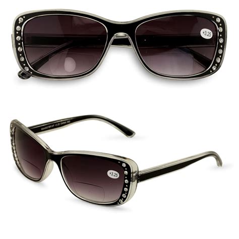 Women Bifocal Reading Sunglasses Reader Glasses Fashion Rhinestone ...