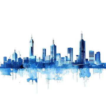 Melbourne Skyline With Blue Buildings, Melbourne, Skyline, City PNG Transparent Image and ...