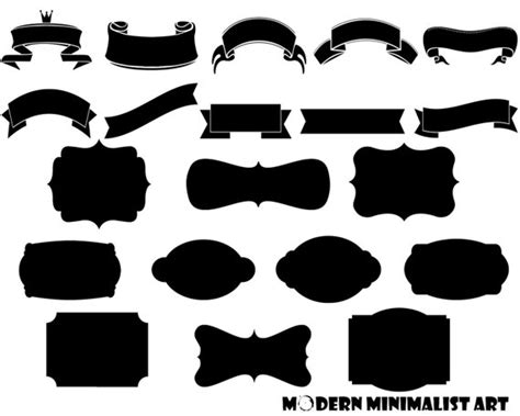 Banners clipart black and white, Banners black and white Transparent FREE for download on ...