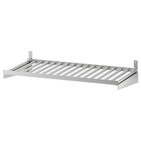 KUNGSFORS Shelf, stainless steel - IKEA | Stainless steel wall rack, Metal shelves, Wall storage