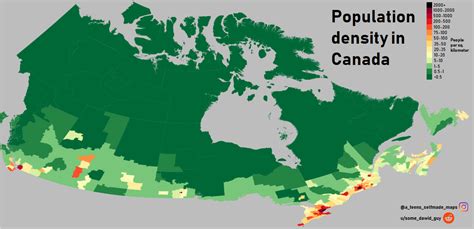 Population Density Of Canada