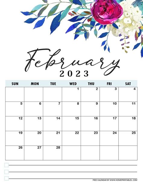 Free Printable Calendar 2023 in Beautiful Florals!