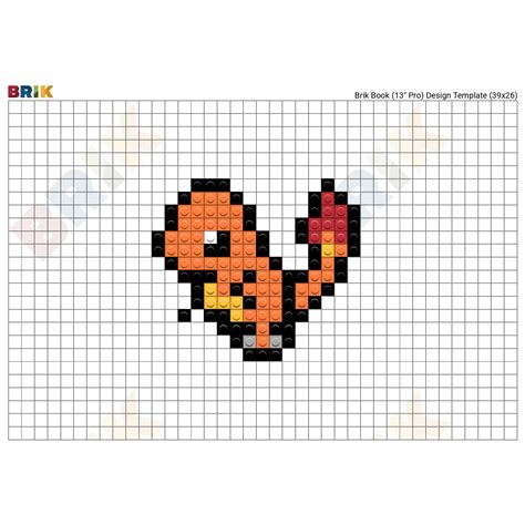 Charmander Pixel Art Template