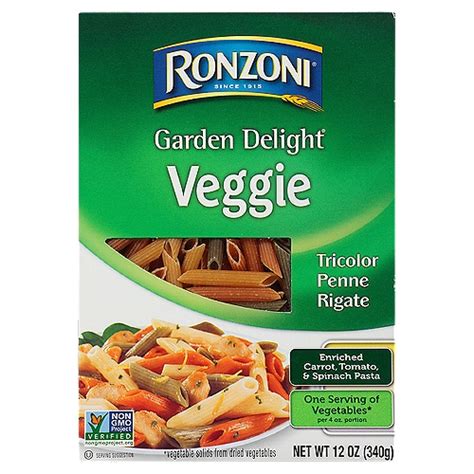 Ronzoni Garden Delight Veggie Tricolor Penne Rigate, Pasta