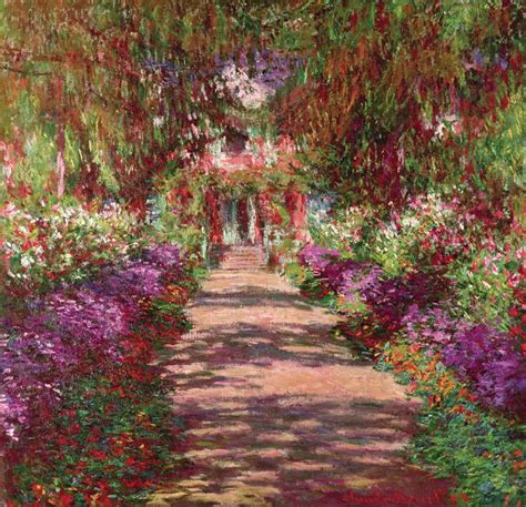 A Pathway In Monet's Garden Mural Wallpaper By Claude Monet - Murals Your Way