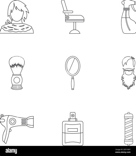 Hair cut icons set, outline style Stock Vector Image & Art - Alamy