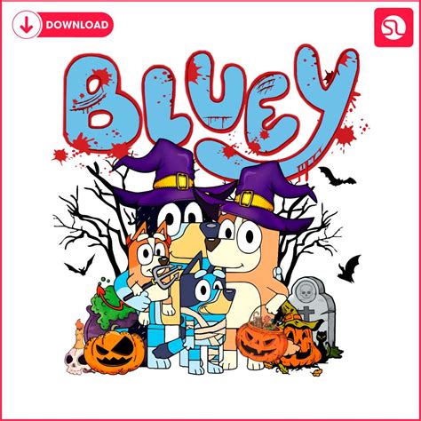 Horror Bluey Halloween Spooky Vibes PNG - SVGLand